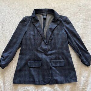 SOHO Apparel Blue Plaid Blazer